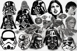 Star wars and walking dead mix tattoo idea