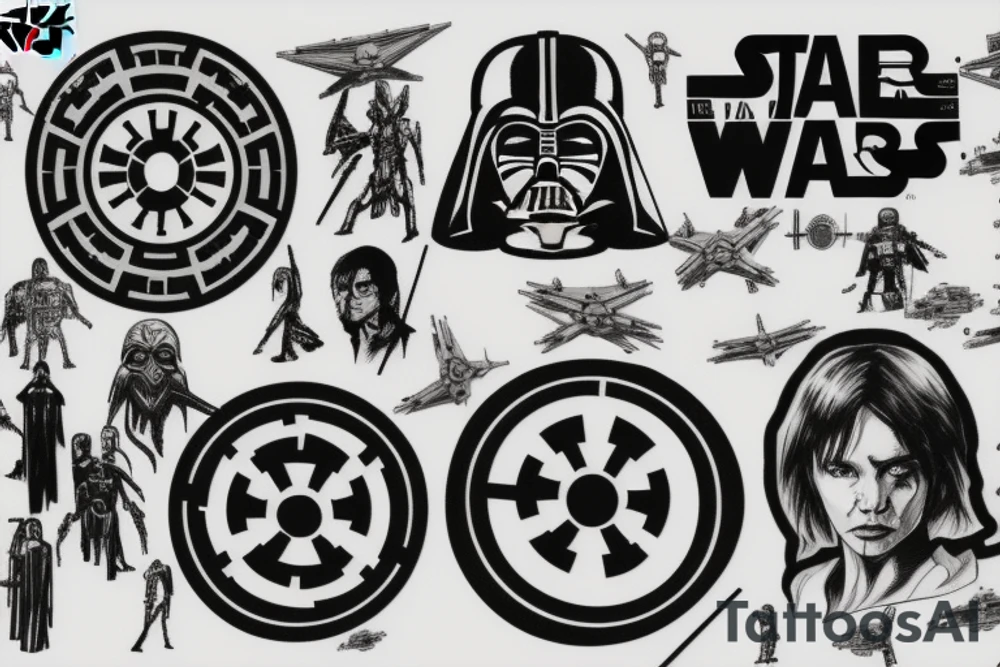 Star wars and walking dead mix tattoo idea