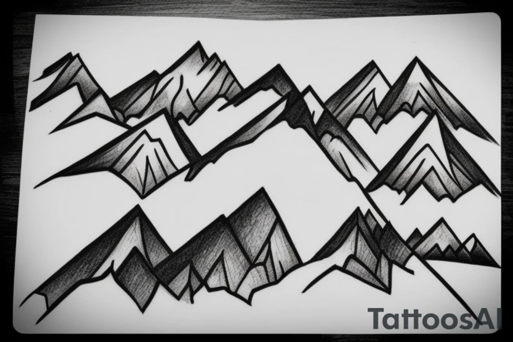 Mountain outline that spells the word HALT when looking at it upside down tattoo idea