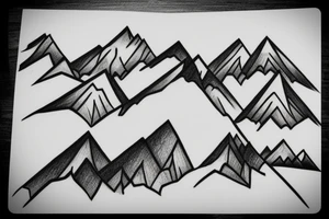 Mountain outline that spells the word HALT when looking at it upside down tattoo idea