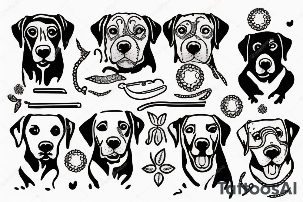 Smiling labrador tattoo idea