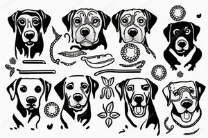 Smiling labrador tattoo idea