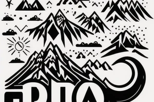 Mountain outline that spells the word HALT when looking at it upside down tattoo idea