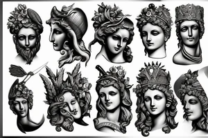 Greek god statue tattoo idea