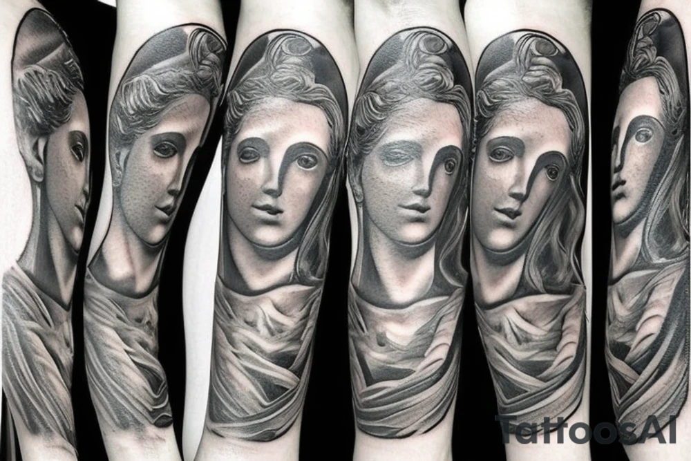 Greek god statue tattoo idea