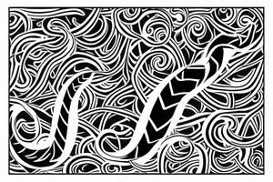 salvia divinorum leaves and vines in the shape of a serpent, tribal design on forearm tattoo idea