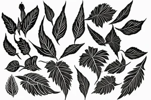 salvia divinorum leaves and vines tattoo idea