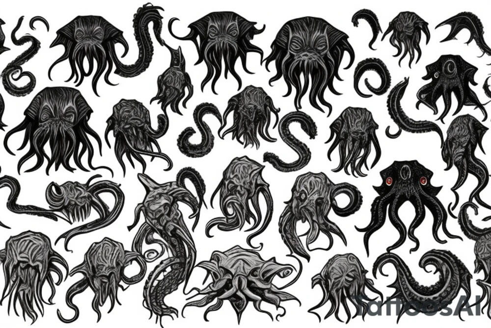 Pushed Cthulhu tattoo idea