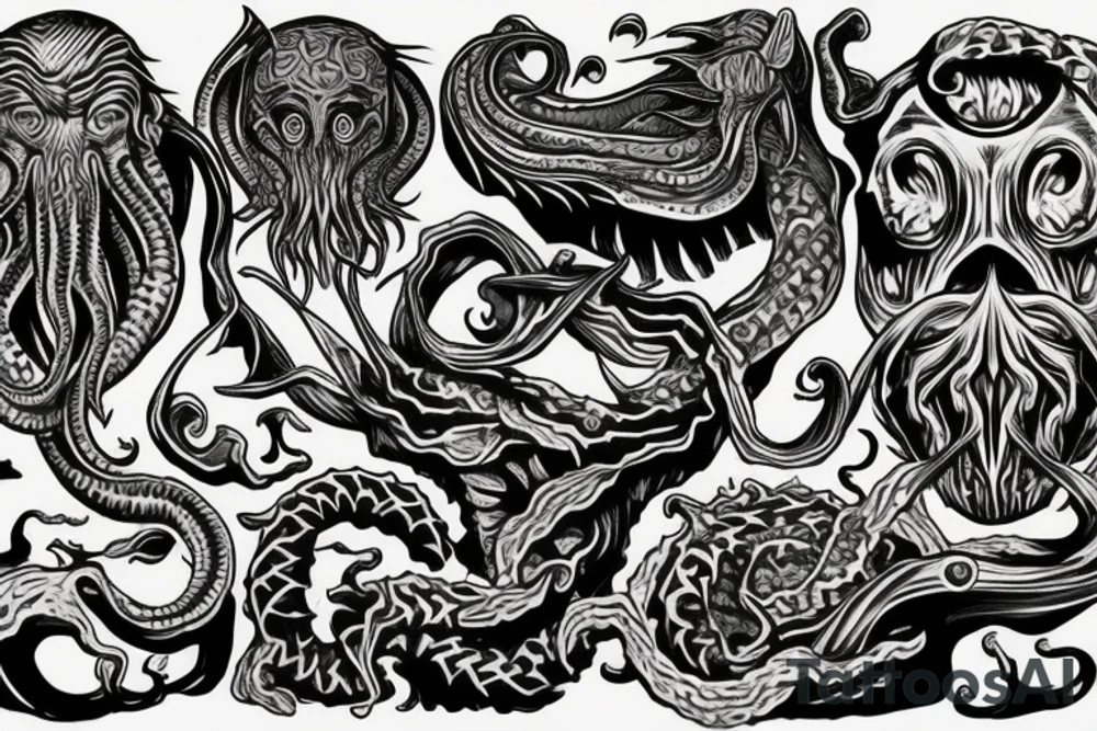 Pushed Cthulhu tattoo idea