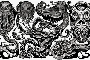 Pushed Cthulhu tattoo idea