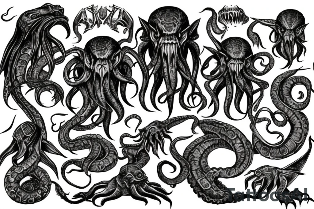 Pushed Cthulhu tattoo idea