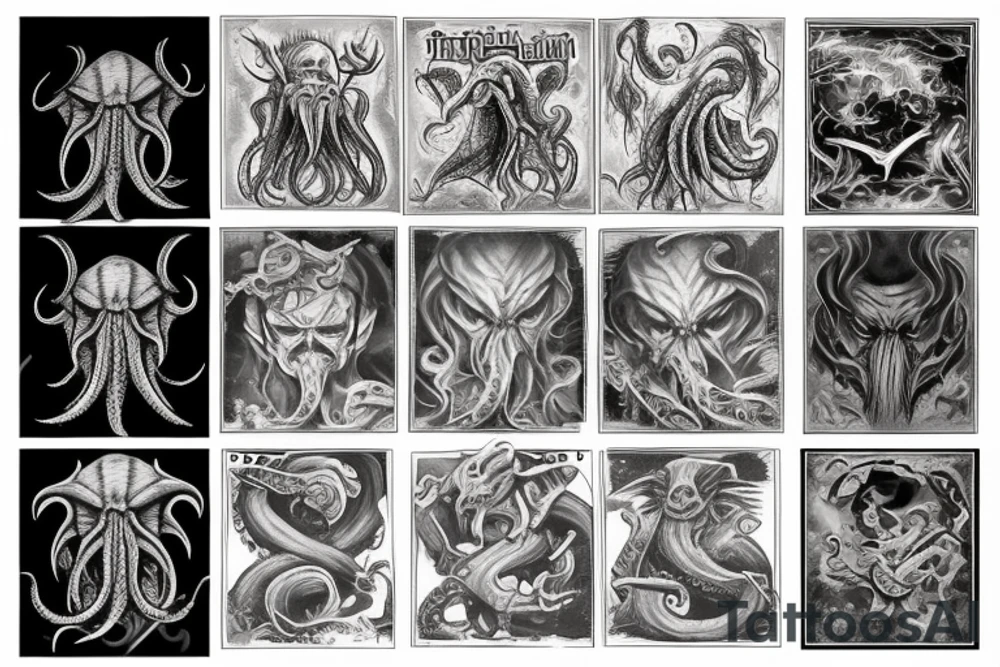 Pushed Cthulhu tattoo idea