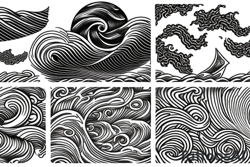 Great wave and trident tattoo idea