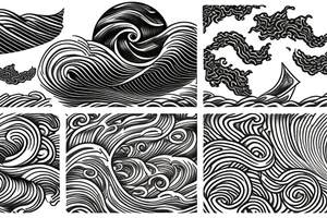 Great wave and trident tattoo idea