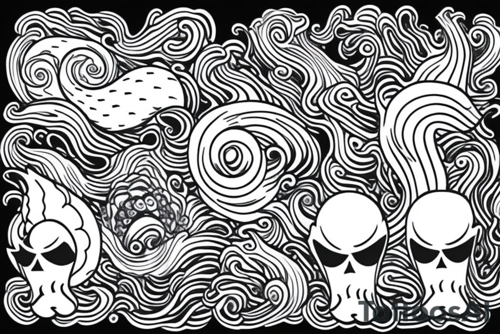 Great wave  trident tattoo idea