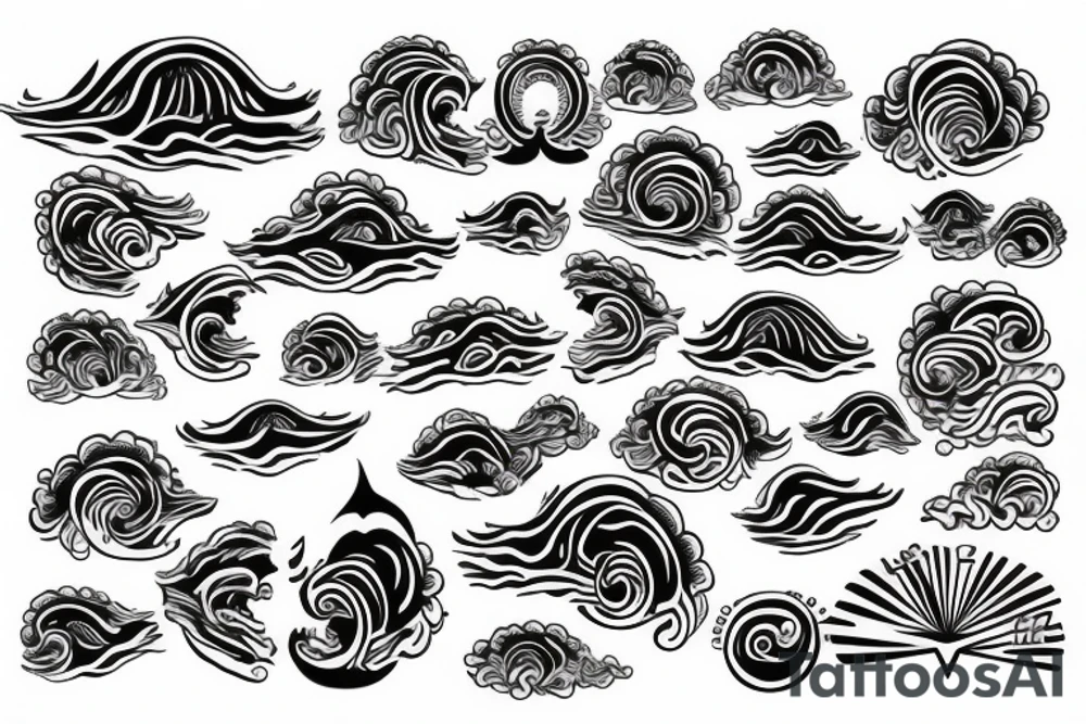 Great wave  trident tattoo idea