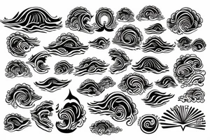 Great wave  trident tattoo idea