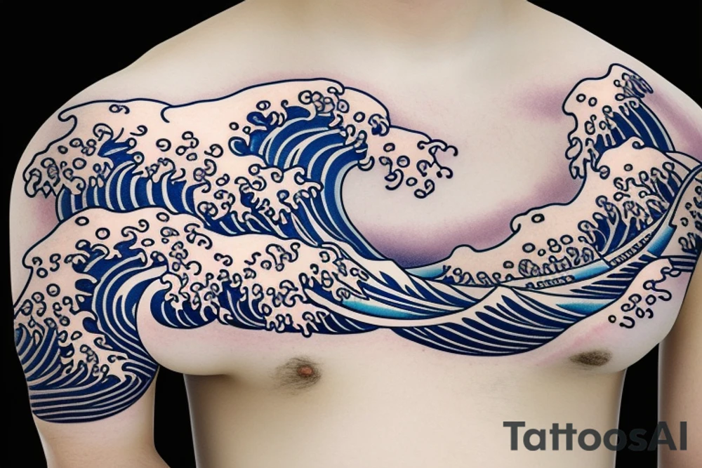 Great wave  trident tattoo idea