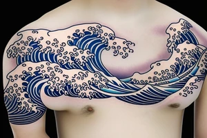 Great wave  trident tattoo idea