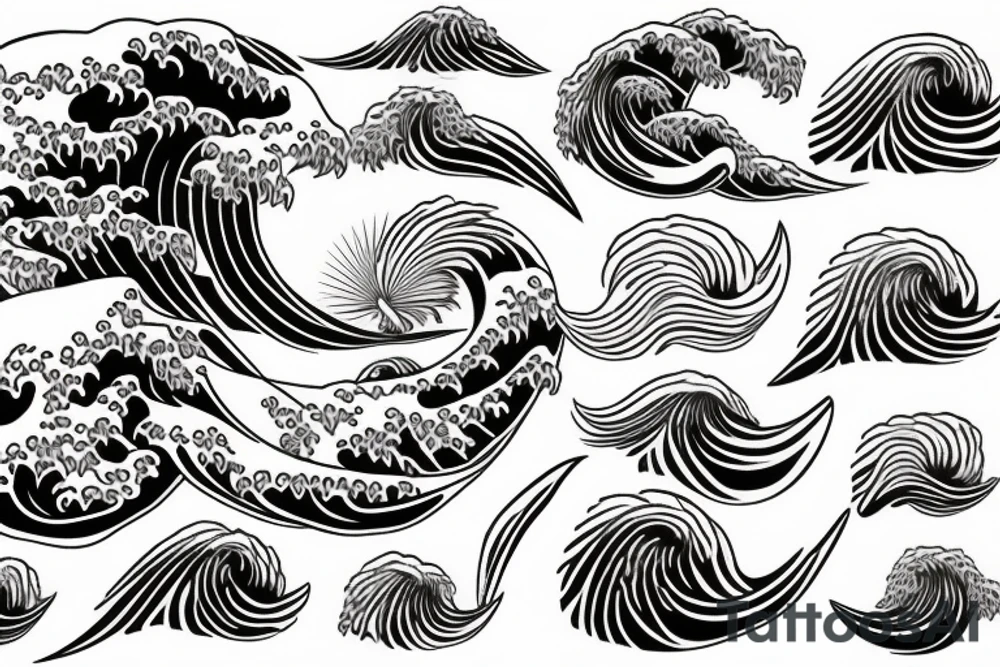 Great wave  trident tattoo idea