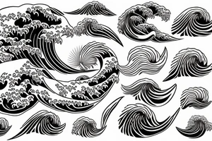 Great wave  trident tattoo idea