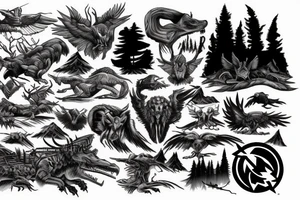 forest, woods, death, raptors, river, mountains, hiking, marine corps, usmc, storm, beauty tattoo idea