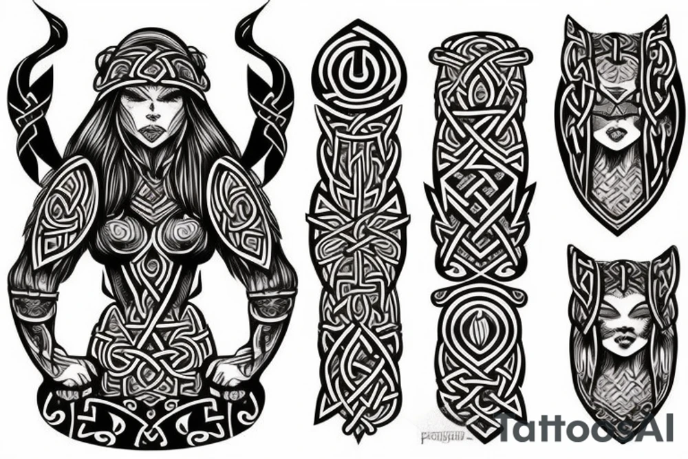 Female viking fantasy tattoo idea