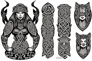 Female viking fantasy tattoo idea