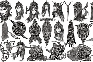 Female viking fantasy tattoo idea