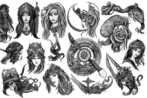 Female viking fantasy tattoo idea