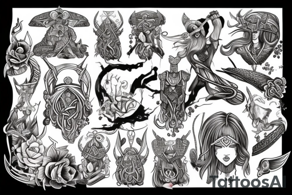 Female viking fantasy tattoo idea