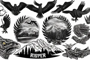 forest, raptors, river, mountains, hiking, marine corps, usmc, beauty tattoo idea