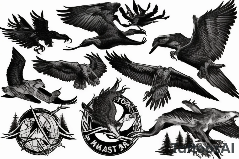 forest, raptors, river, mountains, hiking, marine corps, usmc, beauty tattoo idea