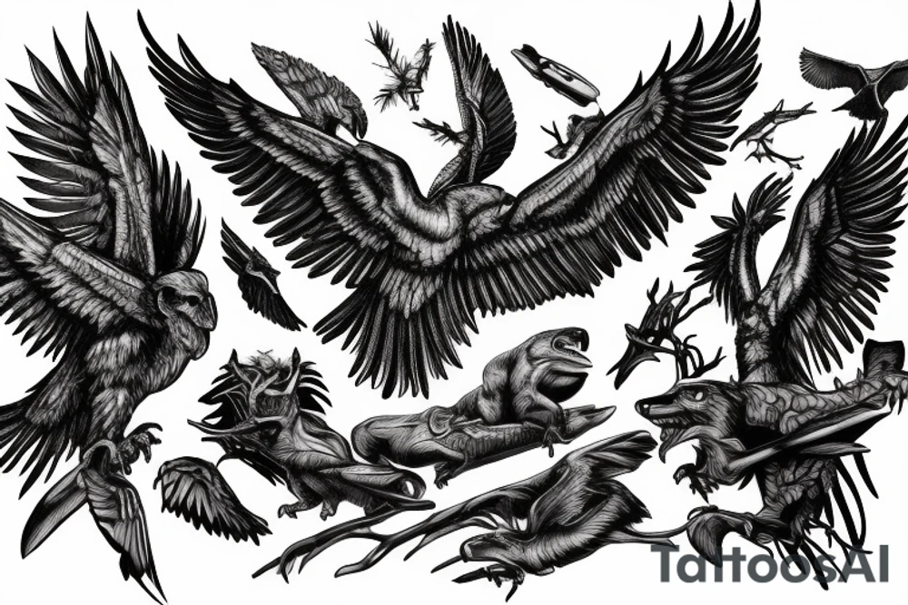 forest, raptors, river, hiking, marine corps, usmc, beauty tattoo idea