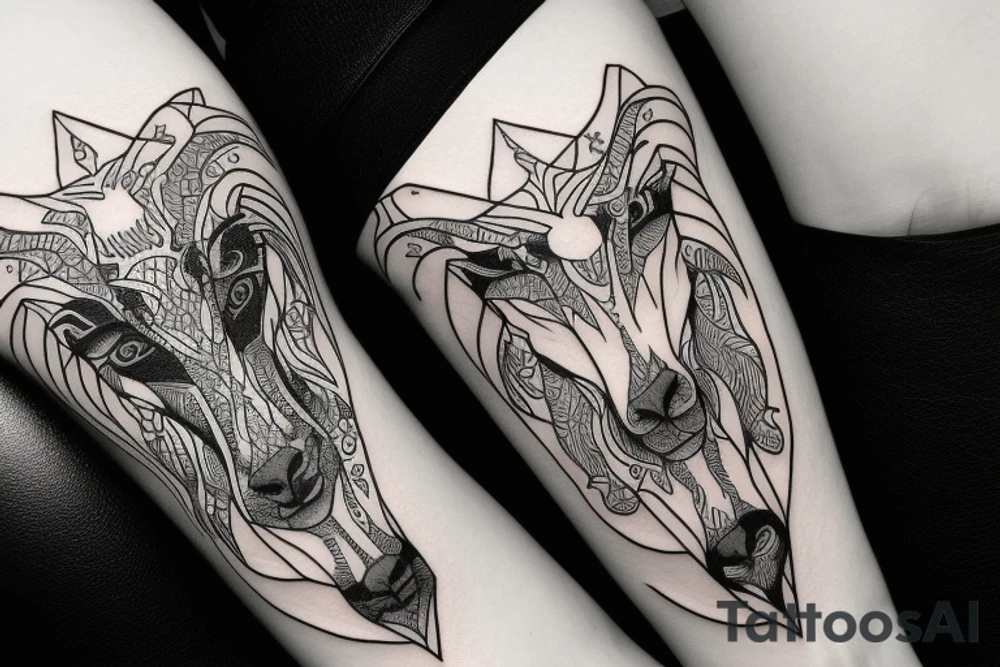 goat made out of water tattoo idea