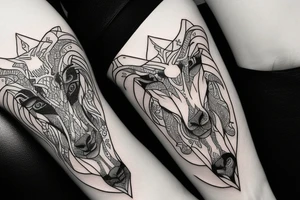 goat made out of water tattoo idea