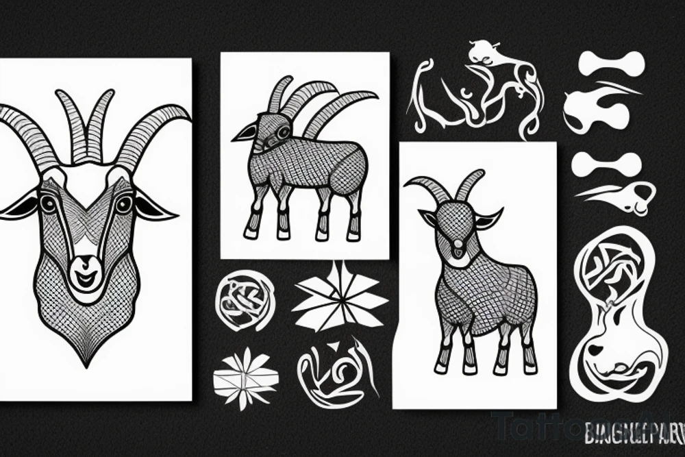 goat made out of water tattoo idea