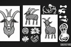 goat made out of water tattoo idea