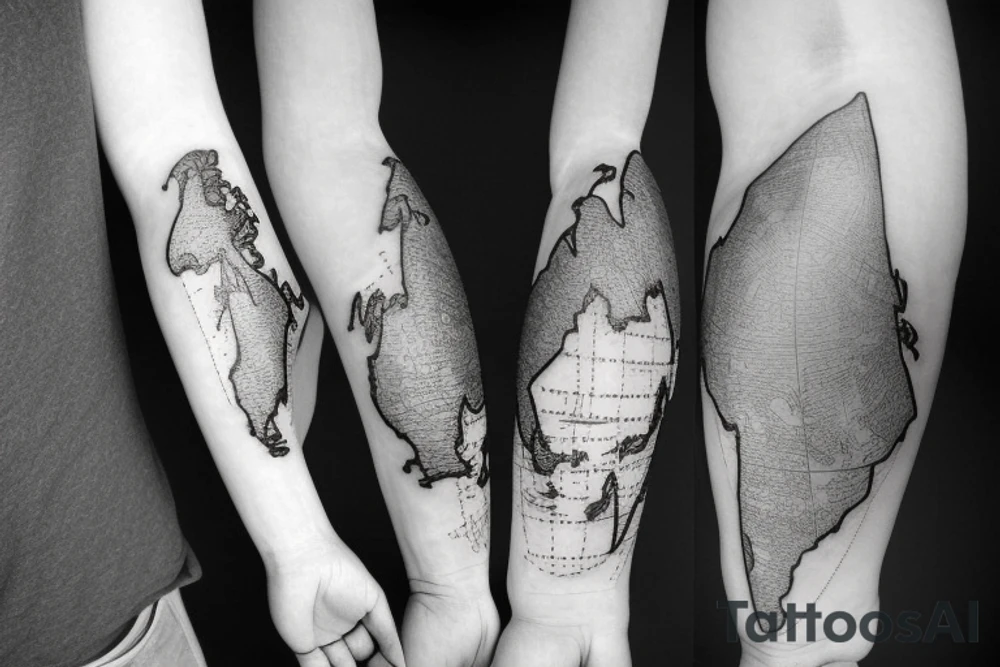 Antarctica map tattoo idea