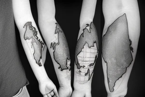 Antarctica map tattoo idea