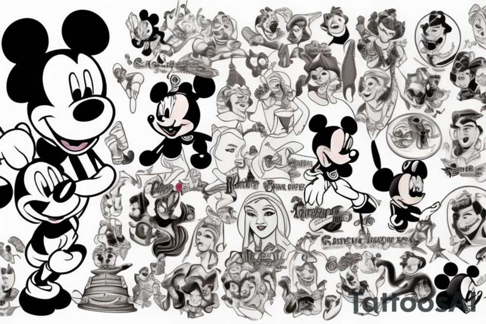 Disney characters tattoo idea