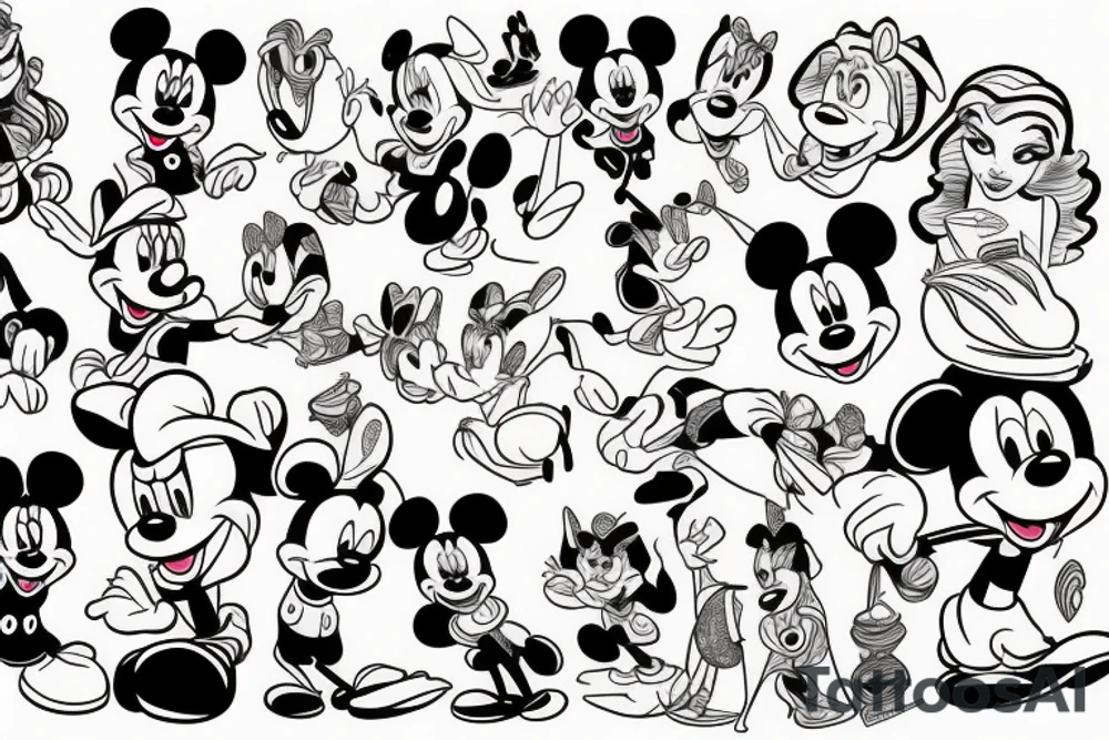Disney characters tattoo idea
