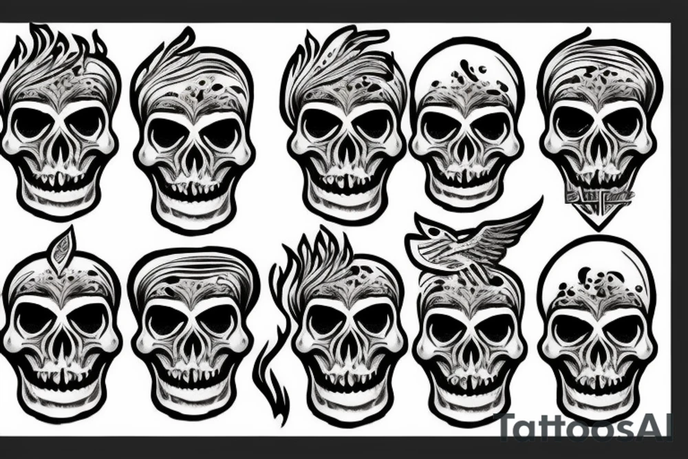 Skull, fire tattoo idea