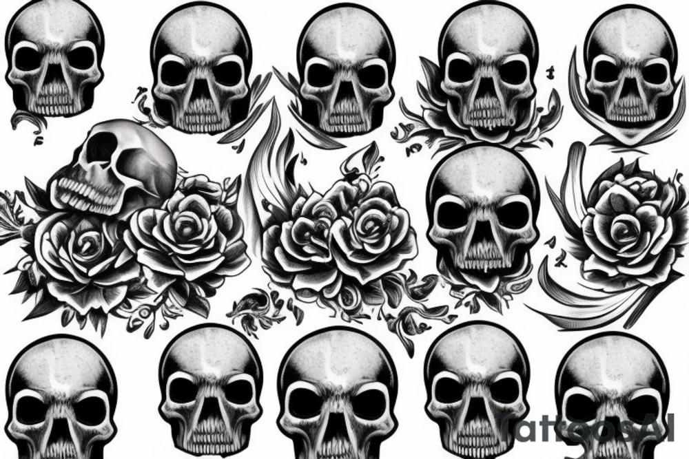 Skull, fire tattoo idea