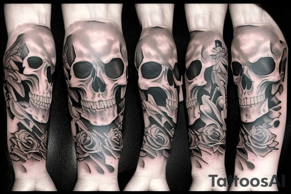 Fire skull tattoo idea
