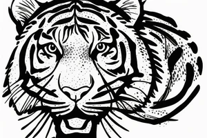 Calm tiger face tattoo idea