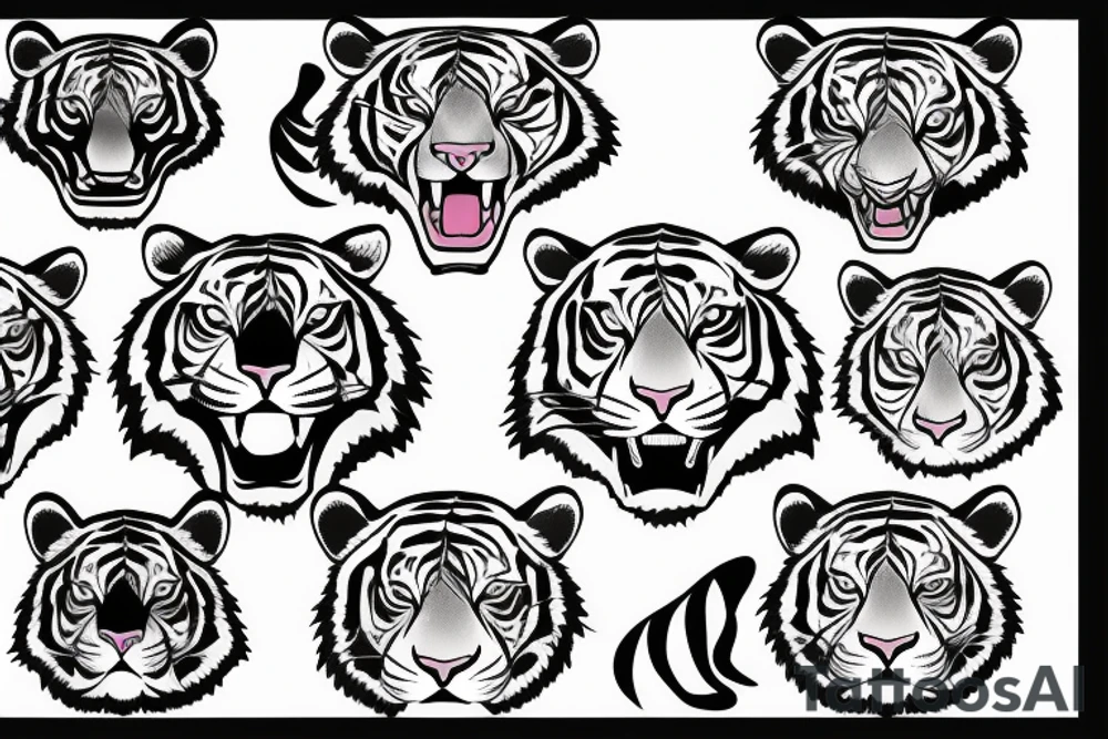 Calm tiger face tattoo idea
