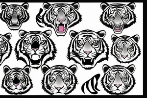 Calm tiger face tattoo idea
