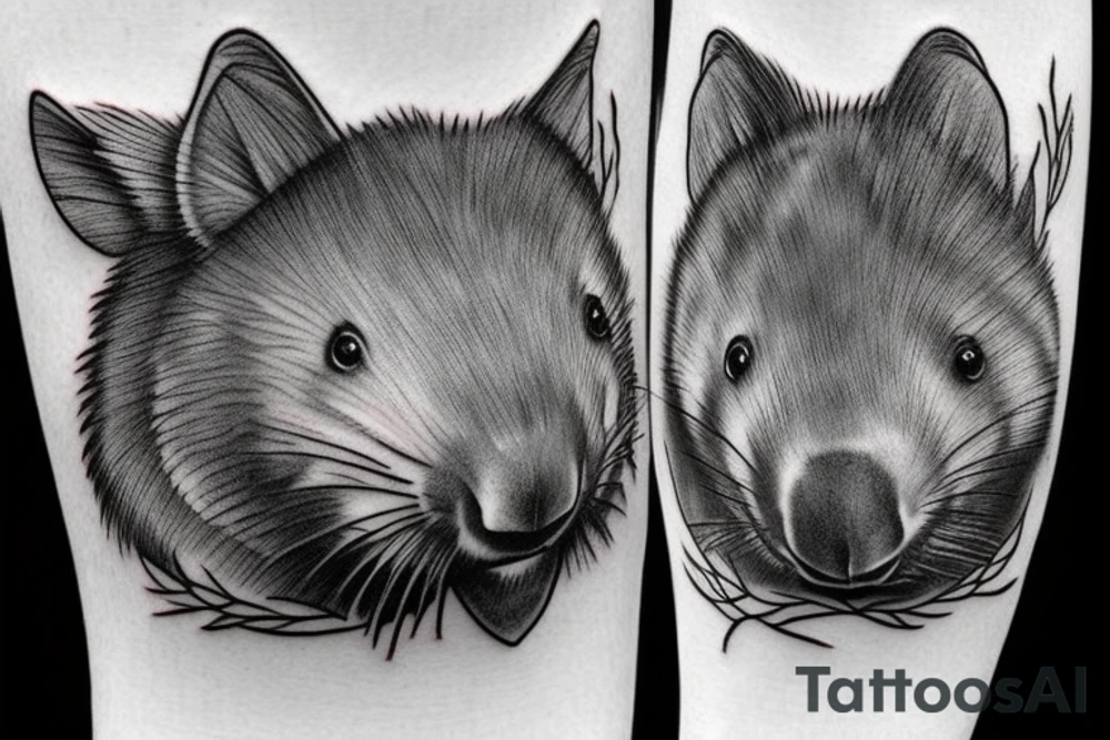 Realistic wombat tattoo idea