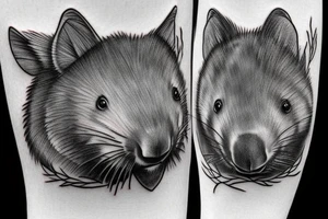 Realistic wombat tattoo idea
